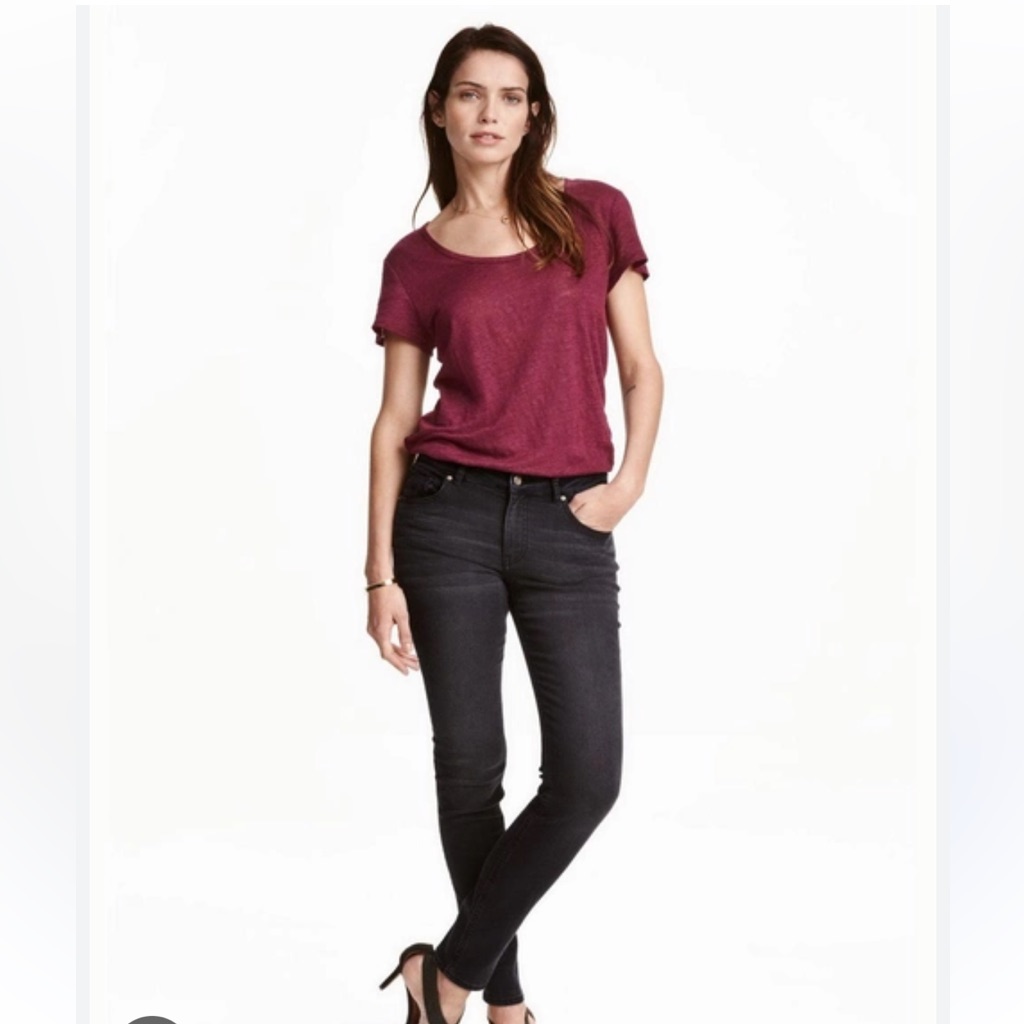 H&M Super Stretch Black Washed Skinny Jeans